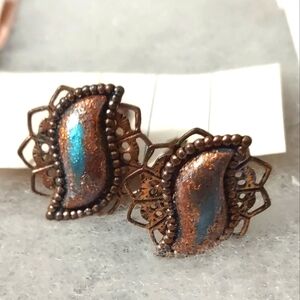 Vintage Copper Clip Earrings